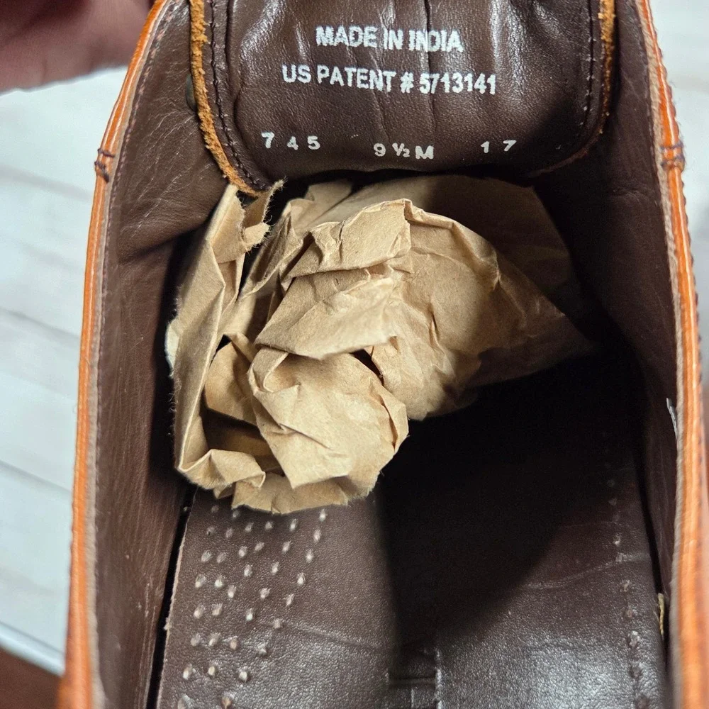 Cole Haan Oxford Men 9.5M Tan Leather Dress Shoes C10244 Lace Up Business Formal